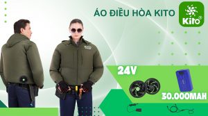 Áo Điều Hòa KITO Chính Hãng Pin 30.000mAh, Quạt 24V