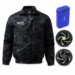 Bộ Áo Điều Hòa KITO Chính Hãng KT05 Không Mũ 24V Pin 30000mAh Màu Camo Đen
