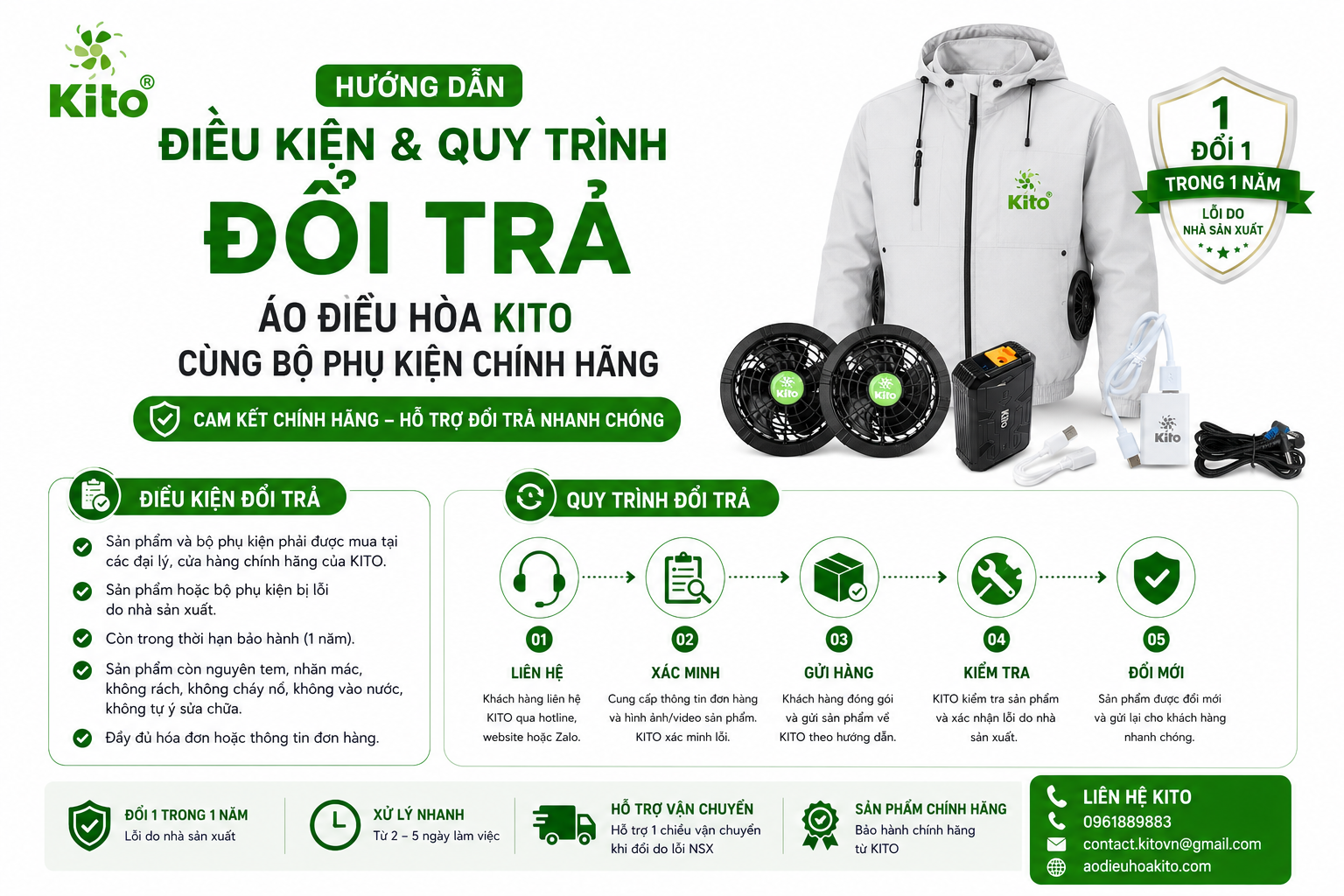 Chính Sách Đổi Trả KITO Chính Hãng 1 huong dan doi tra kito