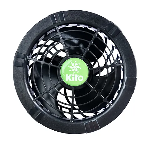 Mặt sau quạt áo điều hòa KITO 22V - vị trí thường bám bụi khiến quạt kêu to