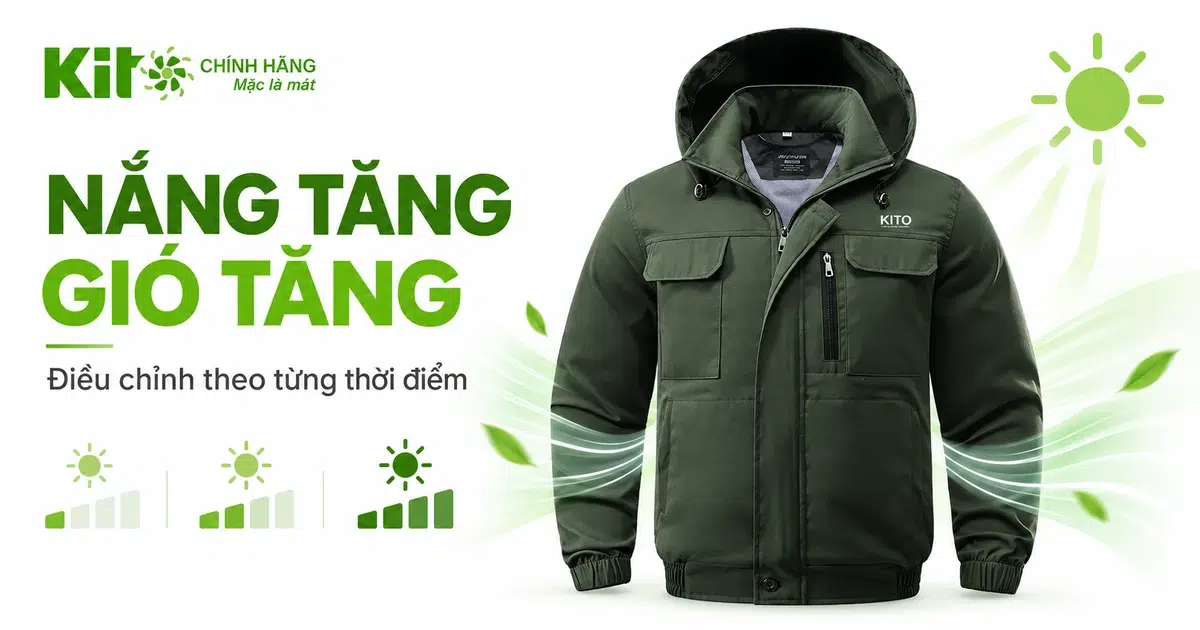 Điều chỉnh cấp gió áo điều hòa KITO theo mức độ nắng nóng trong ngày