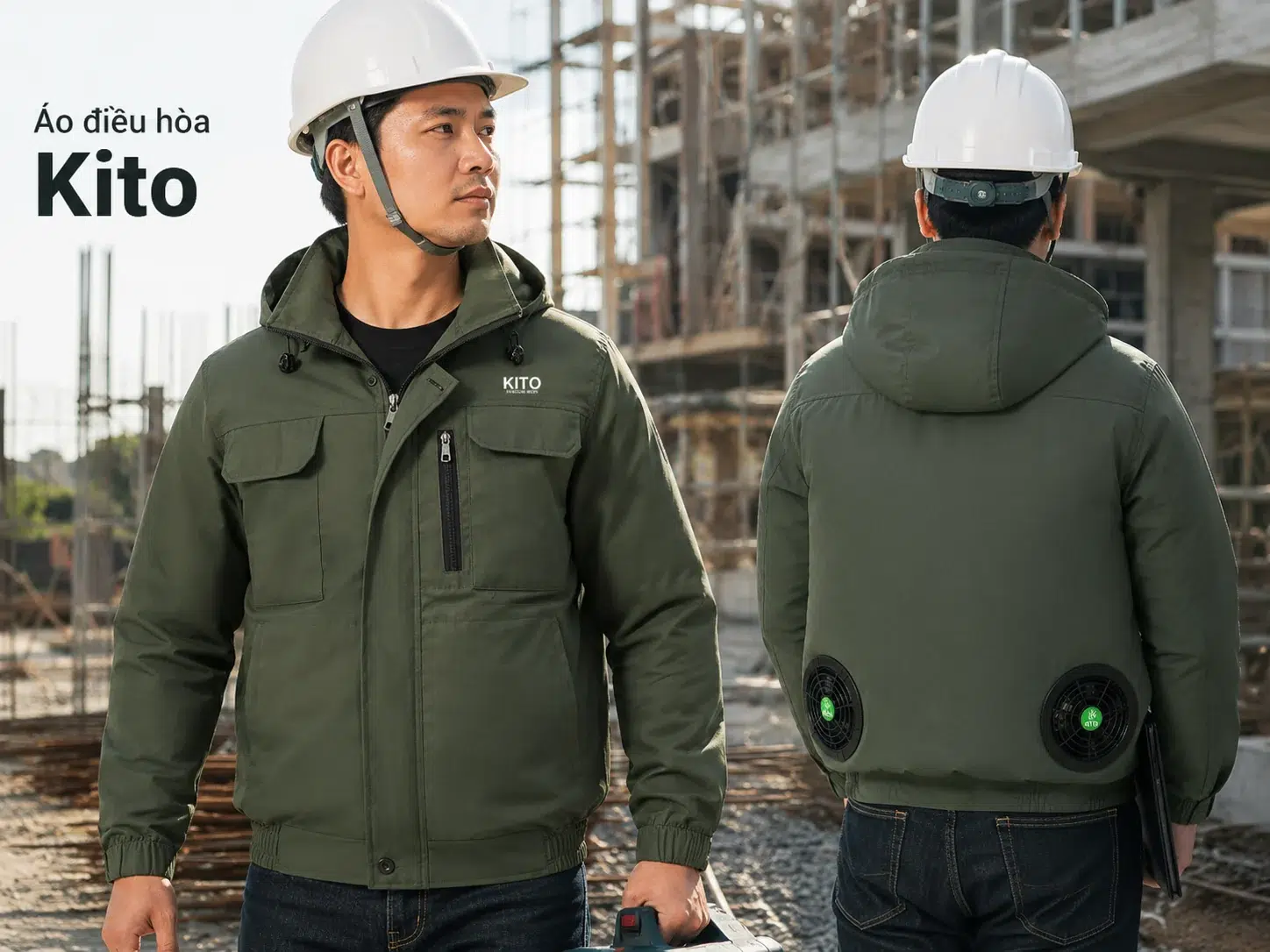 Người lao động mặc KITO khi thường xuyên di chuyển tại công trình